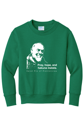 Hakuna Matata - St Padre Pio - Youth Crewneck Sweatshirt