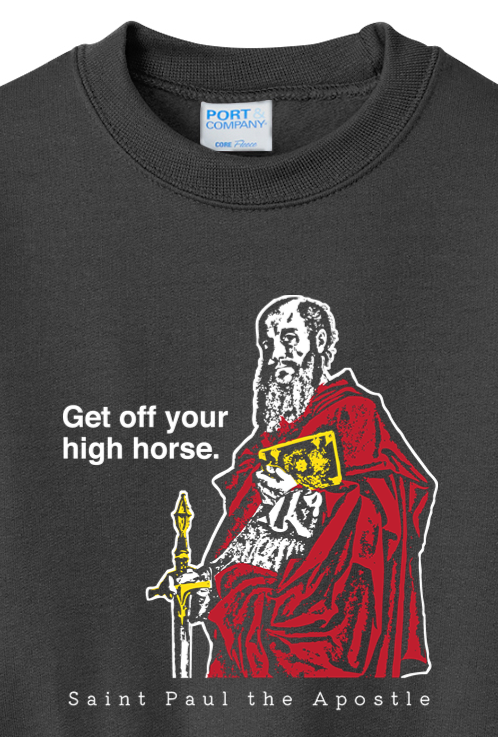 Get Off Your High Horse - St. Paul the Apostle - Youth Crewneck Sweatshirt
