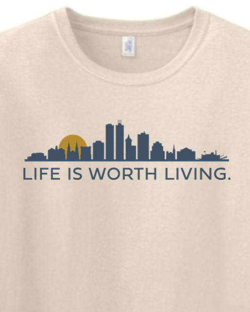 Beatification of Fulton Sheen - Peoria Skyline Adult T-Shirt