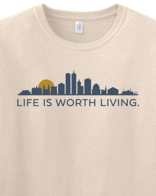 Beatification of Fulton Sheen - Peoria Skyline Adult T-Shirt