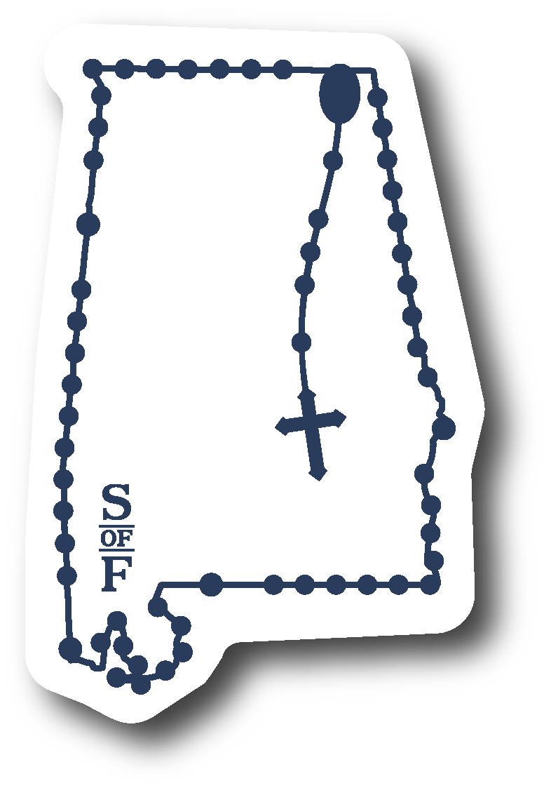 Alabama Catholic Rosary vinyl sticker - States of Faith