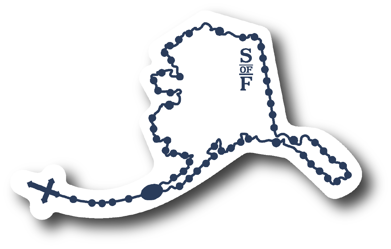 Alaska Catholic Rosary vinyl sticker - States of Faith