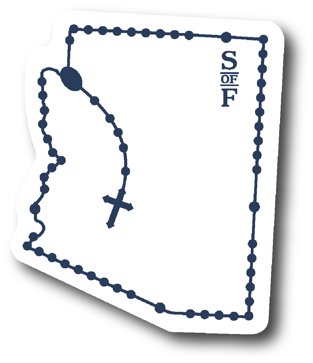 Arizona Catholic Rosary vinyl sticker - States of Faith