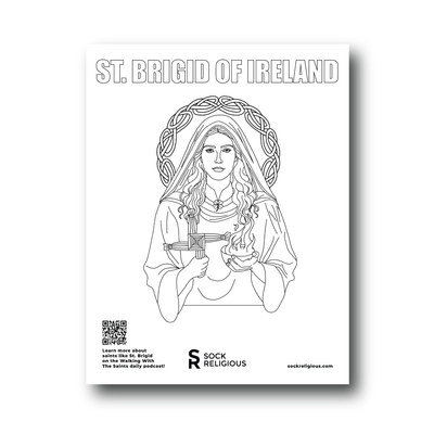 St. Brigid of Ireland Coloring Page - FREE Digital Download