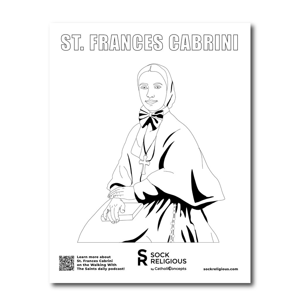 St. Frances Xavier Cabrini Coloring Page - FREE Digital Download