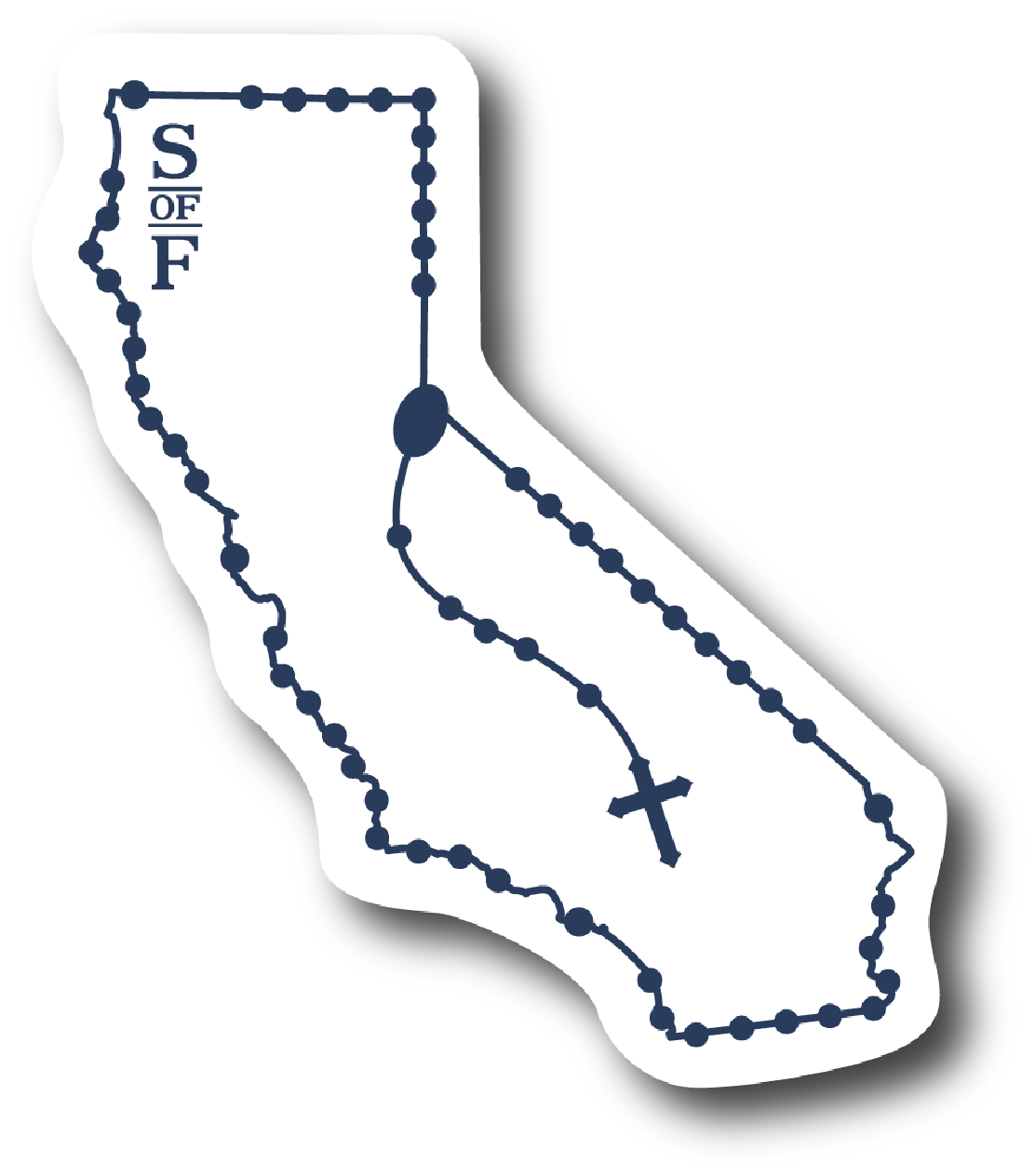 California Catholic Rosary vinyl sticker - States of Faith