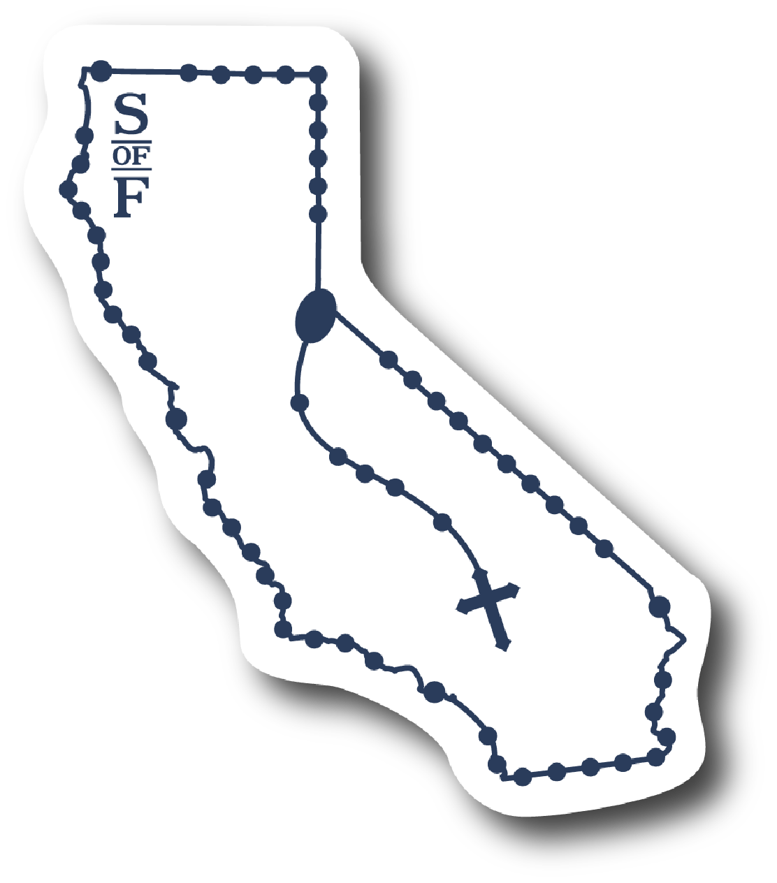 California Catholic Rosary Sticker