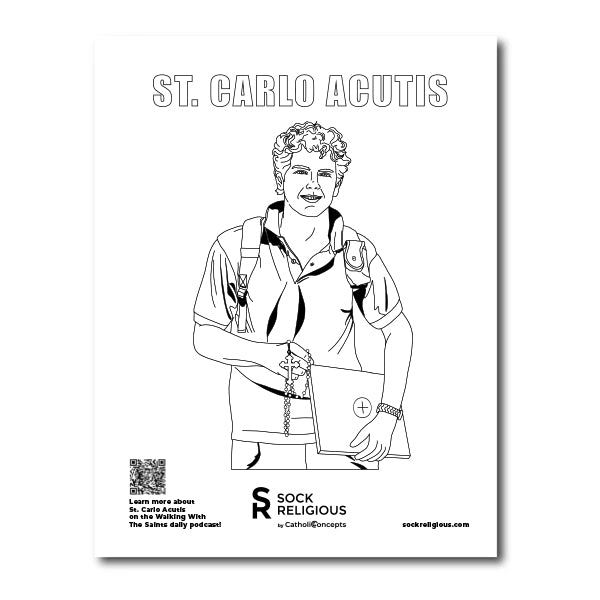 St. Carlo Acutis Coloring Page - FREE Digital Download