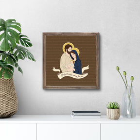 Holy Family  11.25x11.25 Framed Wood Block | Catholic Gifts & Decor-3