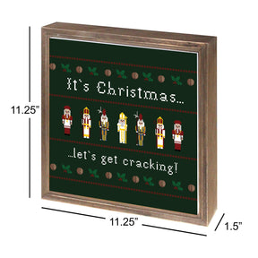 It's Christmas Let's Get Cracking 11.25x11.25 Framed Wood Block | Catholic Gifts & Decor-2