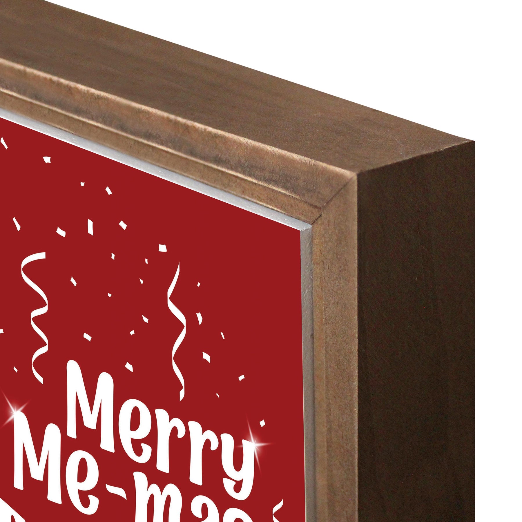 Merry Me-mas  11.25x11.25 Framed Wood Block | Catholic Gifts & Decor-6