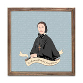 Mother Cabrini  11.25x11.25 Framed Wood Block | Catholic Gifts & Decor-0