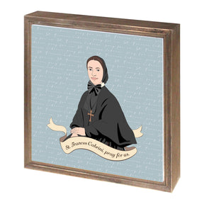 Mother Cabrini  11.25x11.25 Framed Wood Block | Catholic Gifts & Decor-1