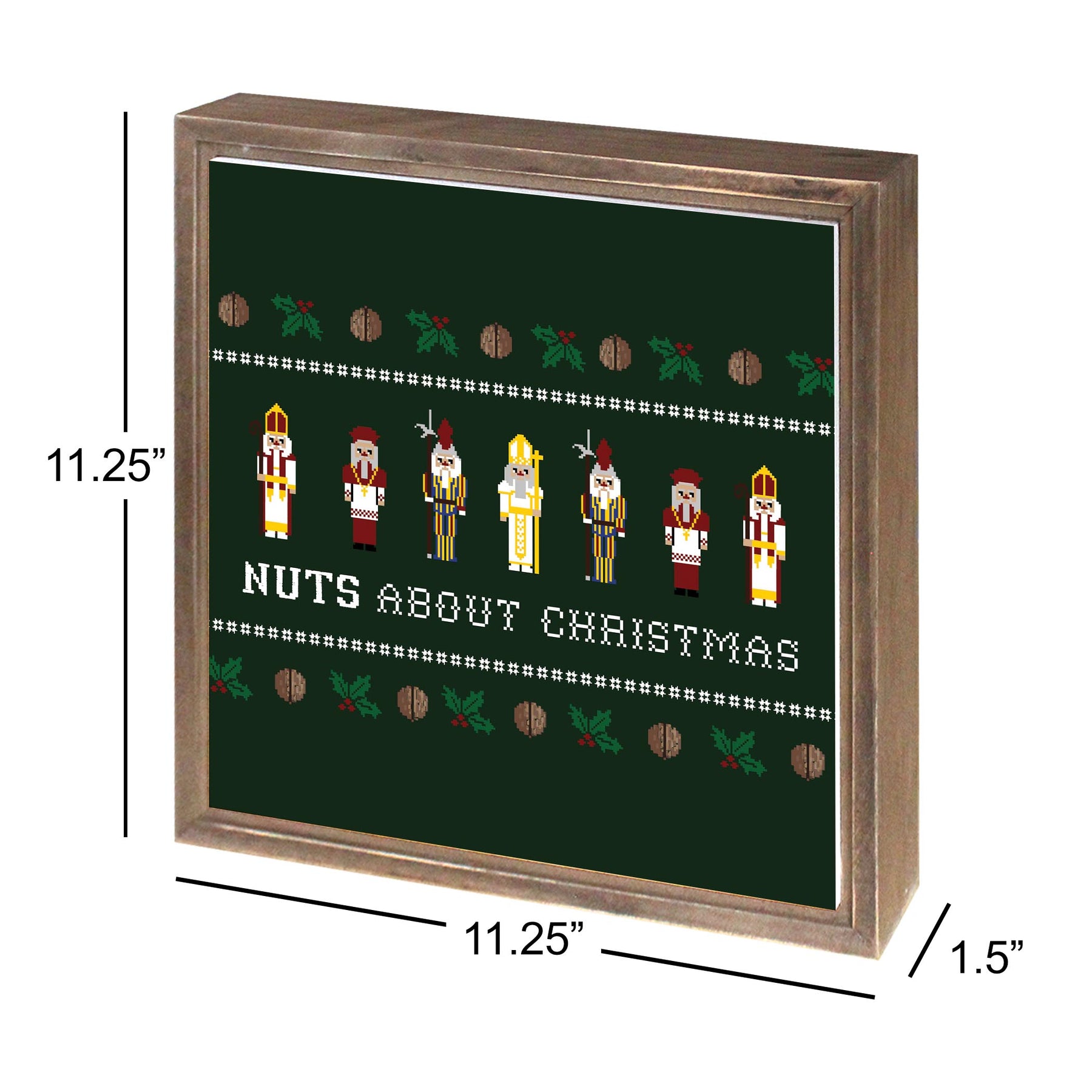 Nuts About Christmas  11.25x11.25 Framed Wood Block | Catholic Gifts & Decor-2