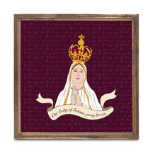 Our Lady of Fatima  11.25x11.25 Framed Wood Block | Catholic Gifts & Decor-0