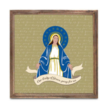 Our Lady of Grace  11.25x11.25 Framed Wood Block | Catholic Gifts & Decor-0