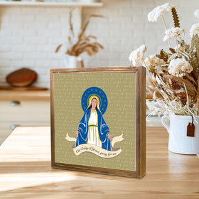 Our Lady of Grace  11.25x11.25 Framed Wood Block | Catholic Gifts & Decor-4