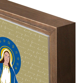 Our Lady of Grace  11.25x11.25 Framed Wood Block | Catholic Gifts & Decor-6