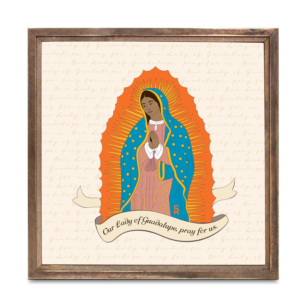 Our Lady of Guadalupe  11.25x11.25 Framed Wood Block -0