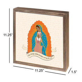 Our Lady of Guadalupe  11.25x11.25 Framed Wood Block -2