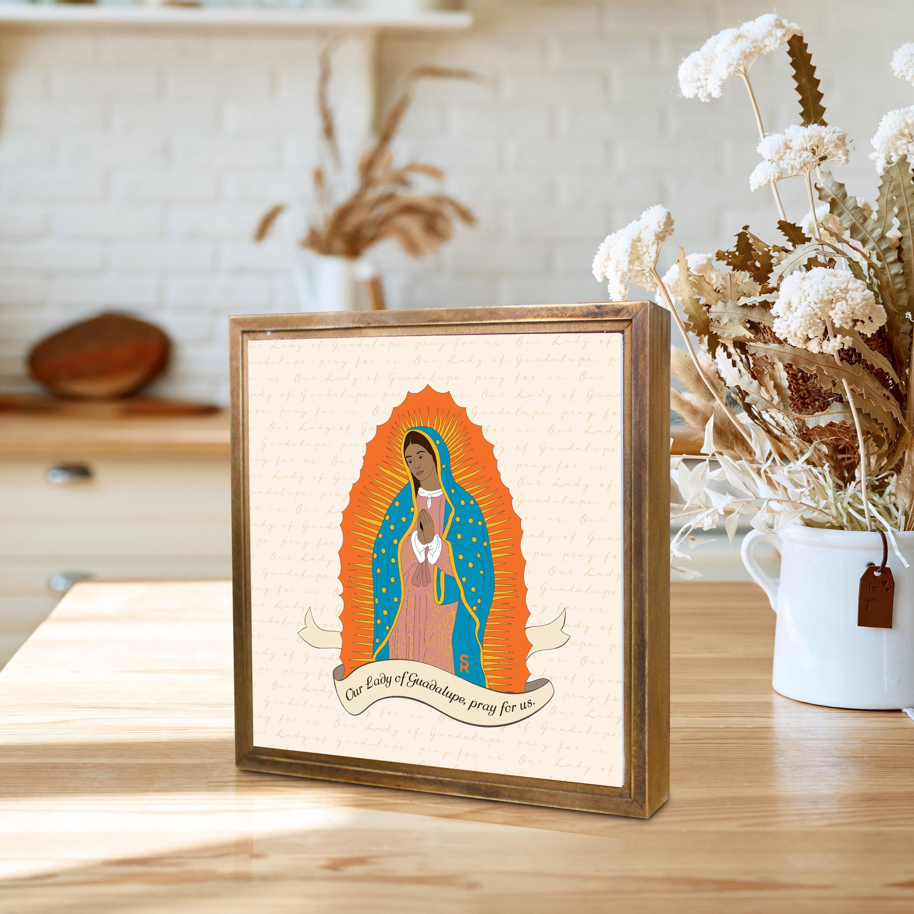 Our Lady of Guadalupe  11.25x11.25 Framed Wood Block -4