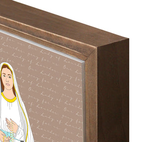 Our Lady of Lourdes  11.25x11.25 Framed Wood Block | Catholic Gifts & Decor-6