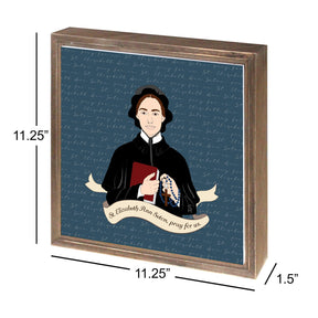 St. Elizabeth Ann Seton  11.25x11.25 Framed Wood Block | Catholic Gifts & Decor-2