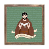 St. Francis of Assisi  11.25x11.25 Framed Wood Block | Catholic Gifts & Decor-0