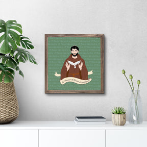 St. Francis of Assisi  11.25x11.25 Framed Wood Block | Catholic Gifts & Decor-3