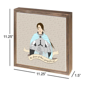 St. Joan of Arc  11.25x11.25 Framed Wood Block | Catholic Gifts & Decor-2