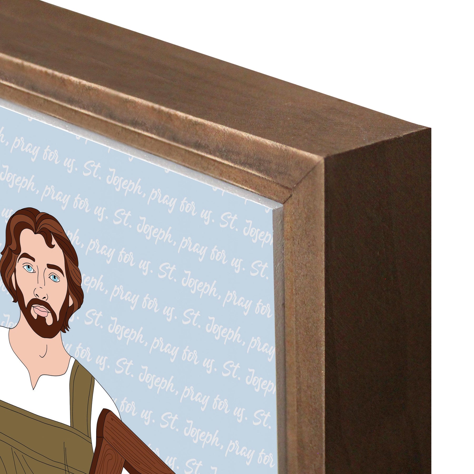 St. Joseph  11.25x11.25 Framed Wood Block | Catholic Gifts & Decor-6