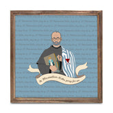 St. Maximilian Kolbe  11.25x11.25 Framed Wood Block | Catholic Gifts & Decor-0