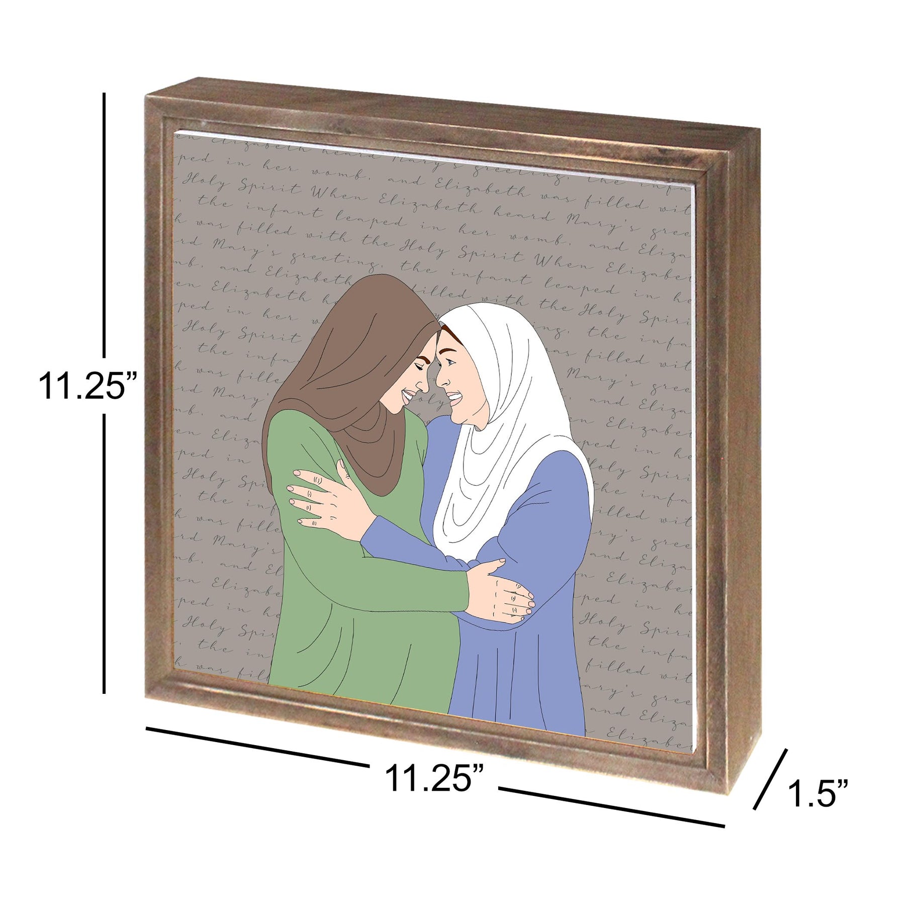 Visitation 11.25x11.25 Framed Wood Block | Catholic Gifts & Decor-2