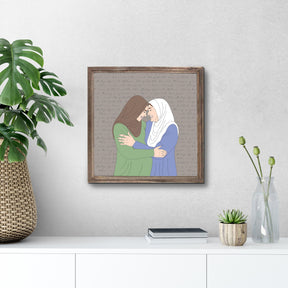 Visitation 11.25x11.25 Framed Wood Block | Catholic Gifts & Decor-3