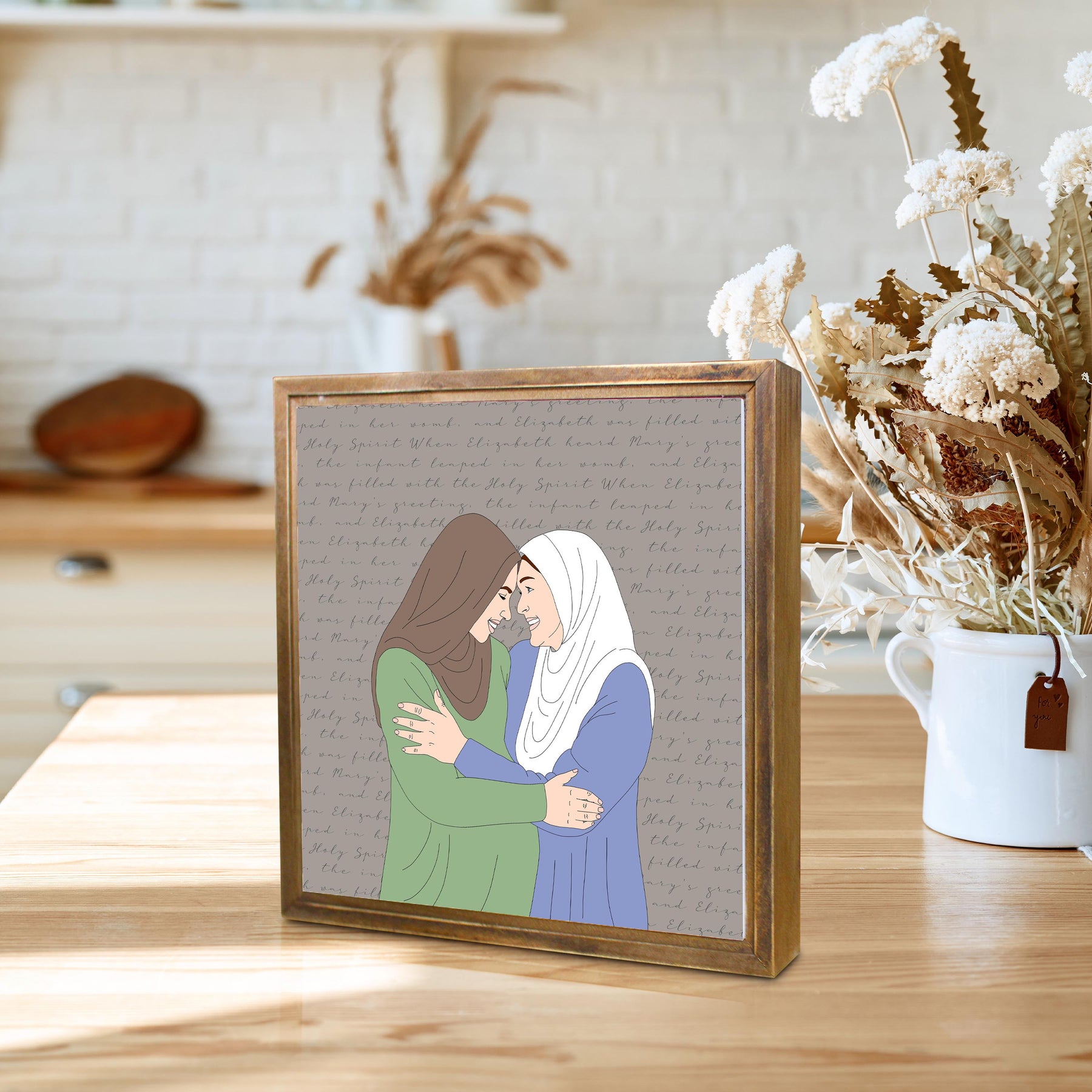 Visitation 11.25x11.25 Framed Wood Block | Catholic Gifts & Decor-4