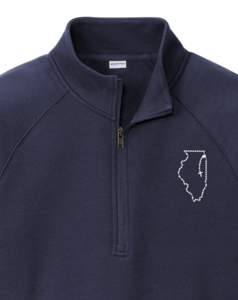 Illinois Catholic Rosary Quarter Zip Sweatshirt