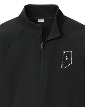 Indiana Catholic Rosary Quarter Zip Sweatshirt