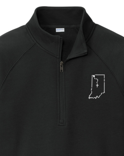 Indiana Catholic Rosary Quarter Zip Sweatshirt