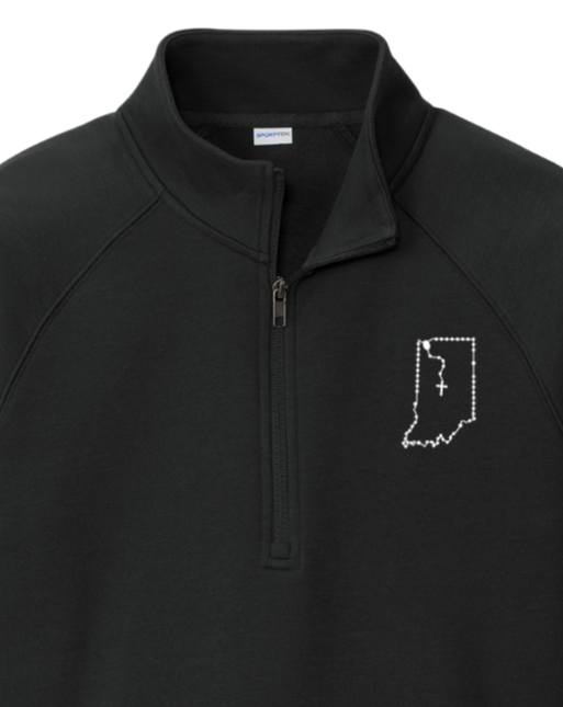 Indiana Catholic Rosary Quarter Zip Sweatshirt