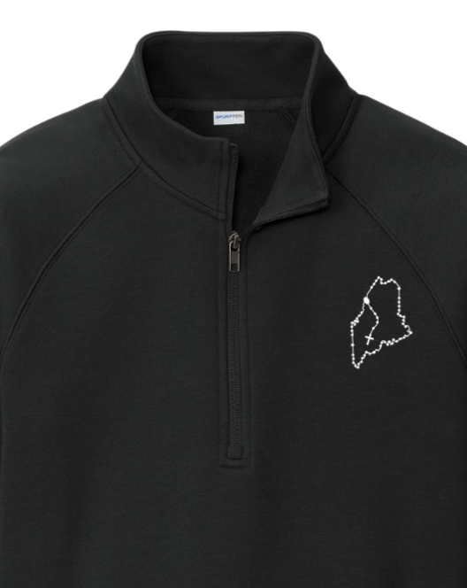 Maine Catholic Rosary Quarter Zip Sweatshirt