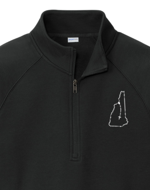 New Hampshire Catholic Rosary Quarter Zip Sweatshirt