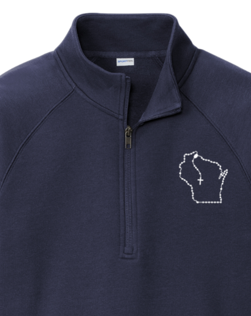 Wisconsin Catholic Rosary Quarter Zip Sweatshirt