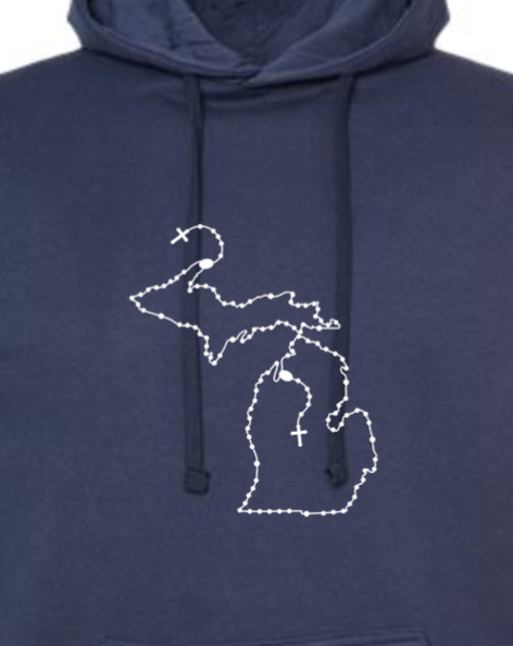 Michigan Catholic Rosary Hoodie Sweatshirt