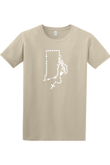 Rhode Island Catholic Rosary Adult T-shirt