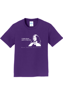 A Little Flower Goes a Long Way - St. Thérèse of Lisieux - Youth T-Shirt