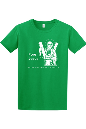 Fore Jesus - St. Andrew the Apostle Adult T-Shirt