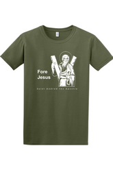 Fore Jesus - St. Andrew the Apostle Adult T-Shirt