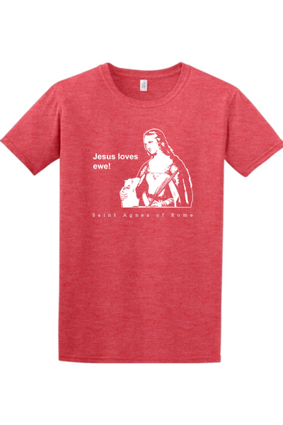 Jesus Loves Ewe - St. Agnes Adult T-Shirt