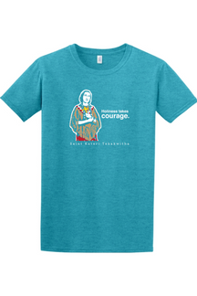 Holiness Takes Courage – St. Kateri Tekakwitha Adult T-shirt