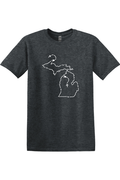 Michigan Rosary Catholic  Adult T-shirt